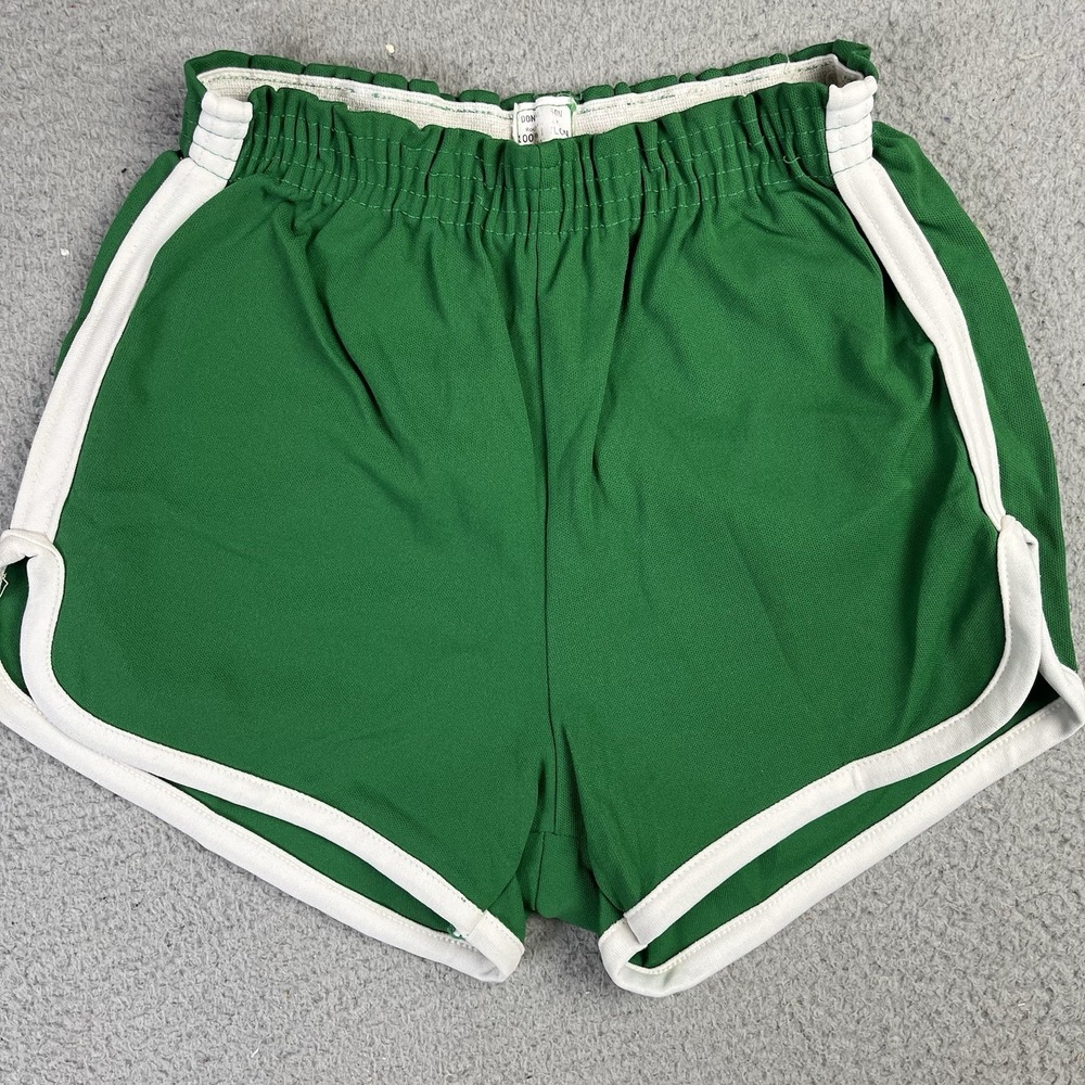 Vintage Don Alleson Basketball Gym Short Shorts Women's Medium 80's USA Green